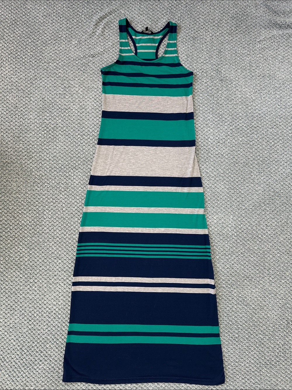 Just Love Striped Racerback Maxi in Teal, Navy & Cream